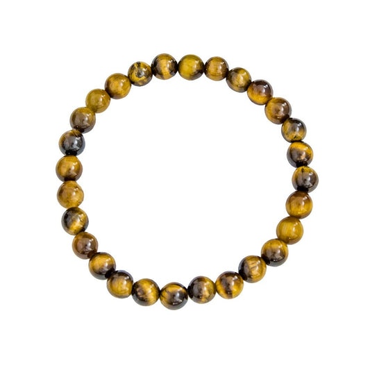 Bracelet Oeil de tigre   Pierres boules 6mm