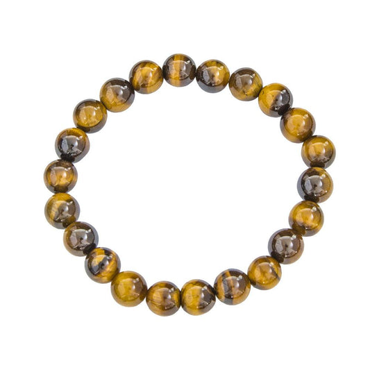 Bracelet Oeil de tigre – Pierres boules 8mm - Voile Vanessa