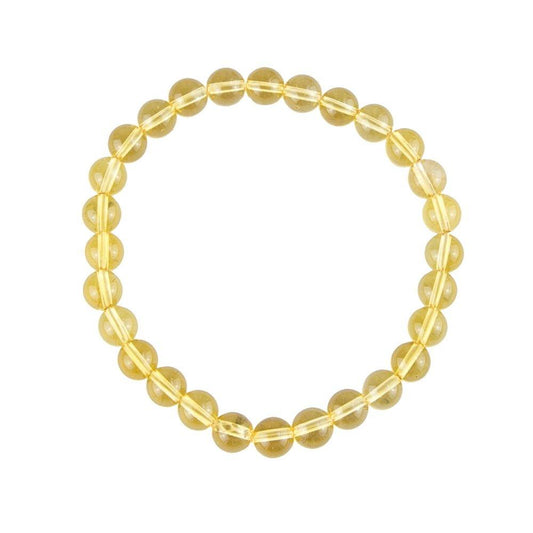 Bracelet Citrine  Pierres boules 6mm