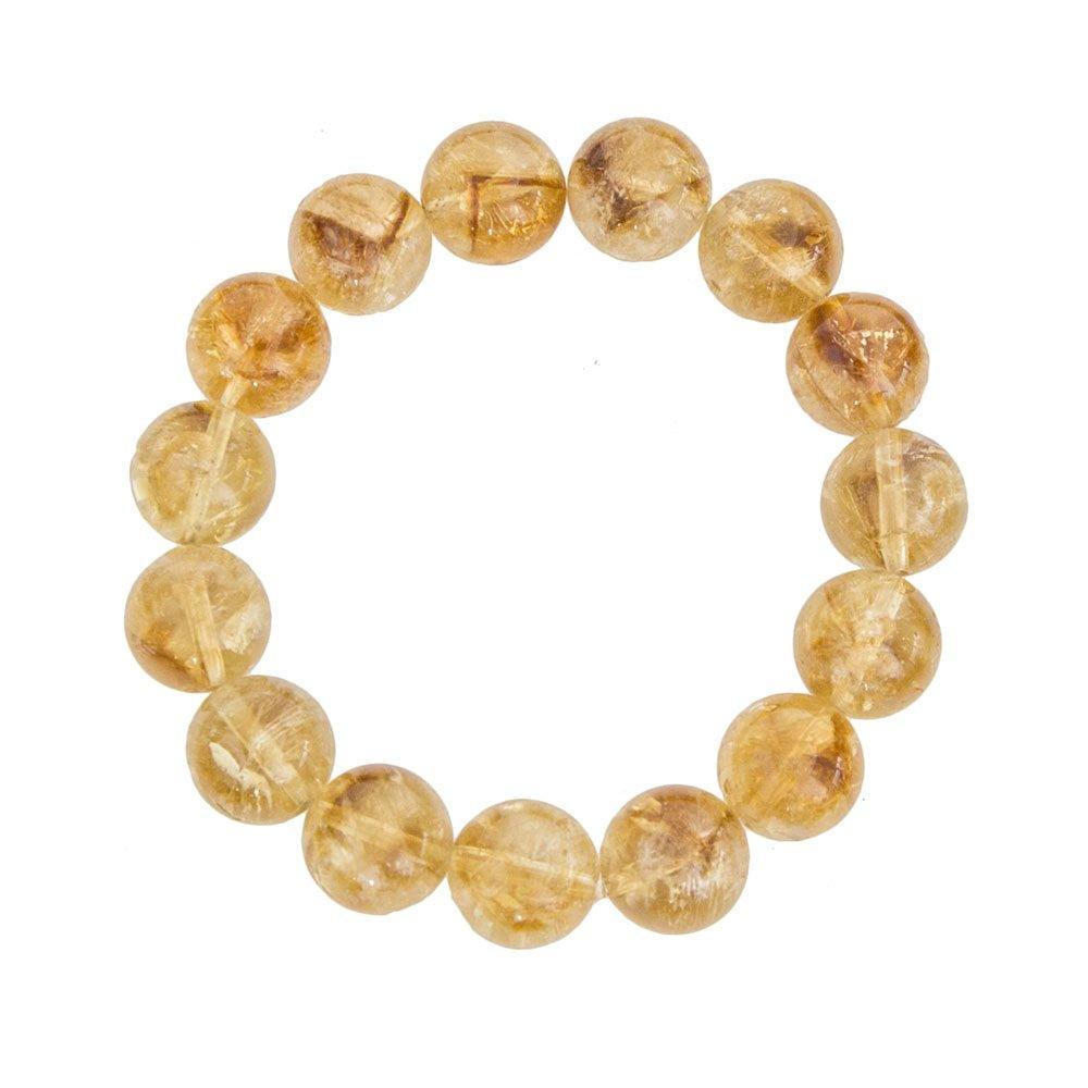 Bracelet Citrine Pierres boules 12mm - Voile Vanessa