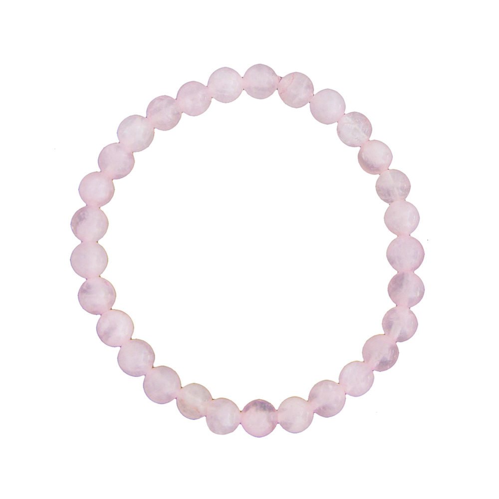 Bracelet Quartz rose Pierres boules 6mm - Voile Vanessa