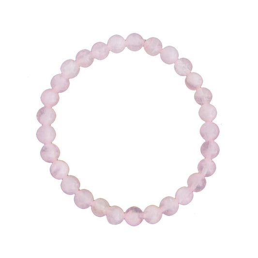 Bracelet Quartz rose   Pierres boules 6mm