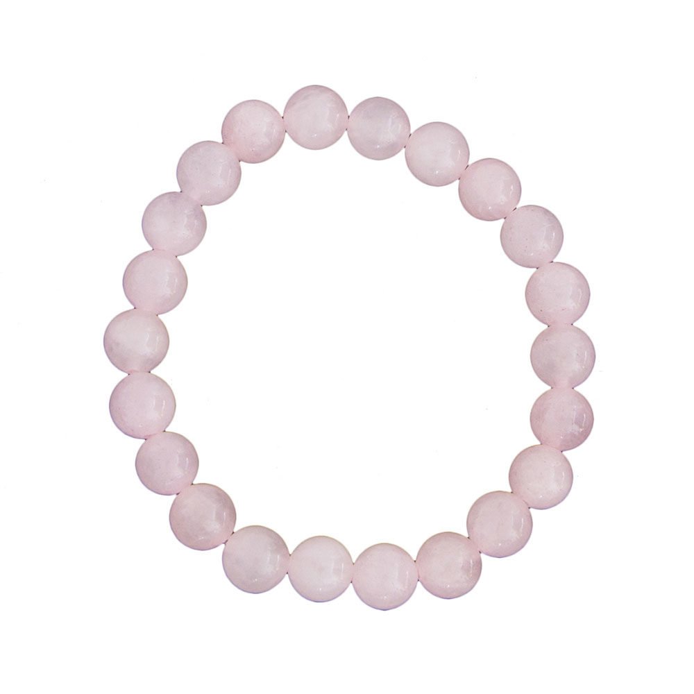 Bracelet Quartz rose Pierres boules 8mm - Voile Vanessa