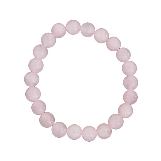 Bracelet Quartz rose   Pierres boules 8mm