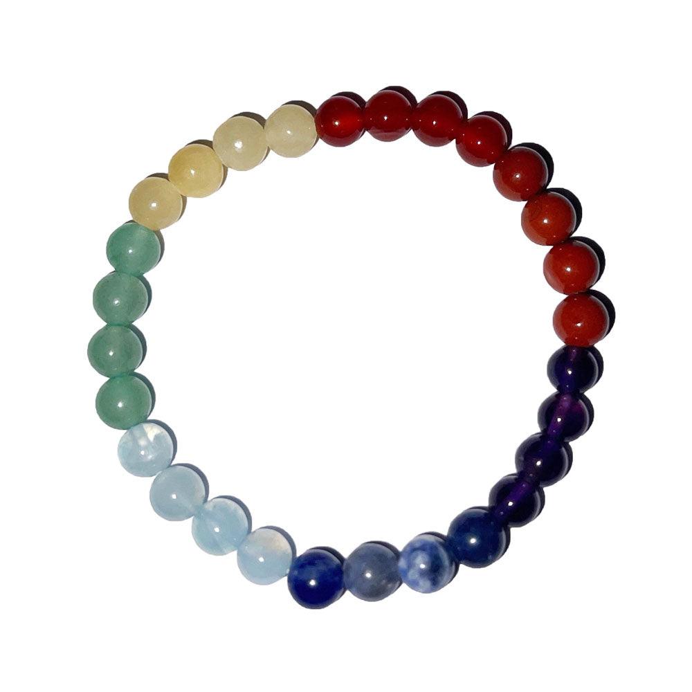 Bracelet 7 Chakras  Pierres boules 6mm