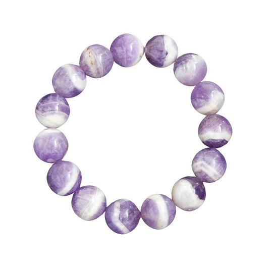 Bracelet Améthyste Pierres boules 12mm - Voile Vanessa