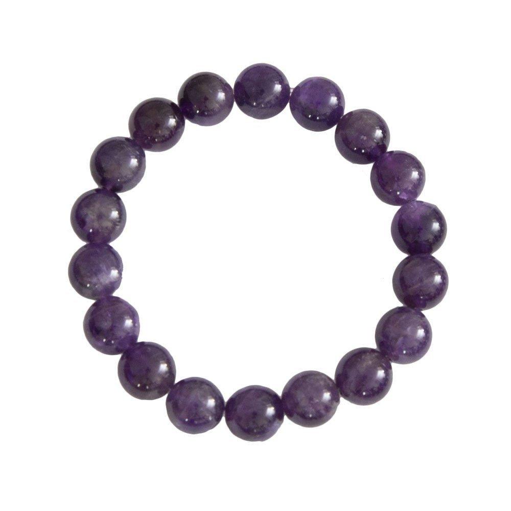 Bracelet Améthyste Pierres boules 10mm - Voile Vanessa