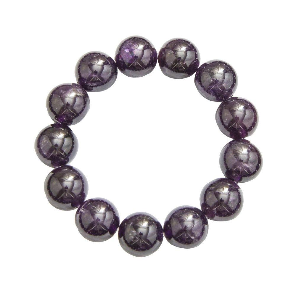 Bracelet Améthyste Pierres boules 14mm - Voile Vanessa