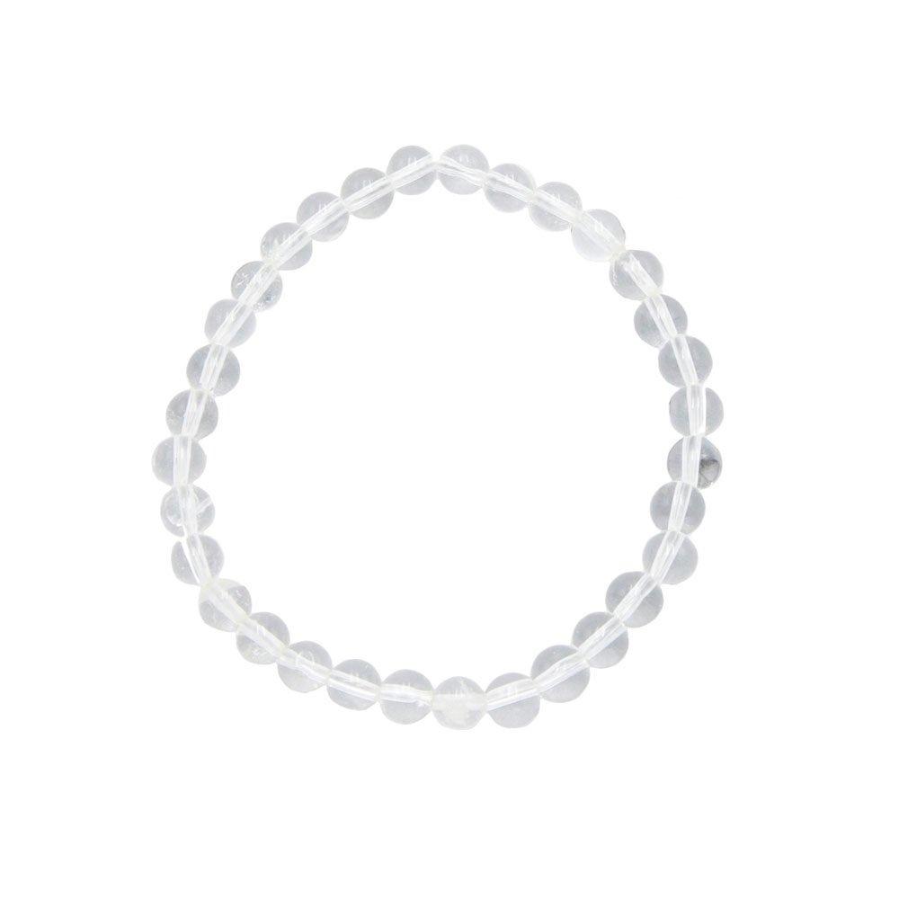 Bracelet Cristal de roche Pierres boules 6mm - Voile Vanessa