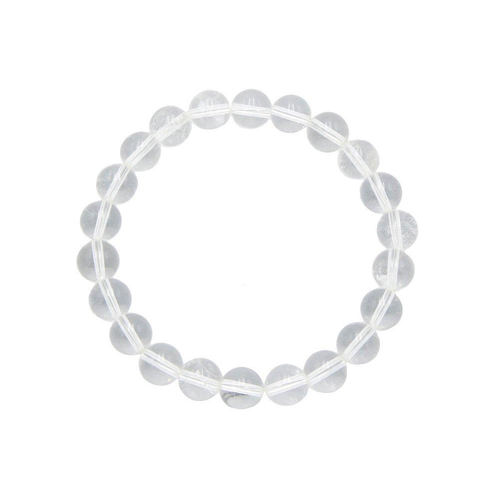 Bracelet Cristal de roche Pierres boules 8mm - Voile Vanessa