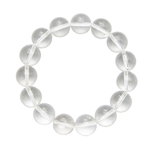 Bracelet Cristal de roche Pierres boules 12mm - Voile Vanessa