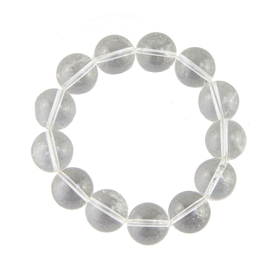 Bracelet Cristal de roche Pierres boules 14mm - Voile Vanessa