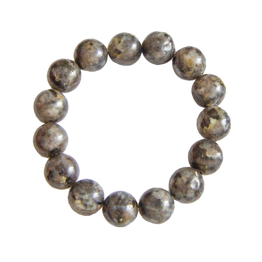 Bracelet Labradorite avec inclusions Pierres boules 12mm - Voile Vanessa