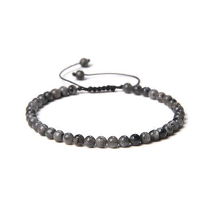 Labradorite bracelet with 4mm ball stone inclusions, adjustable cord