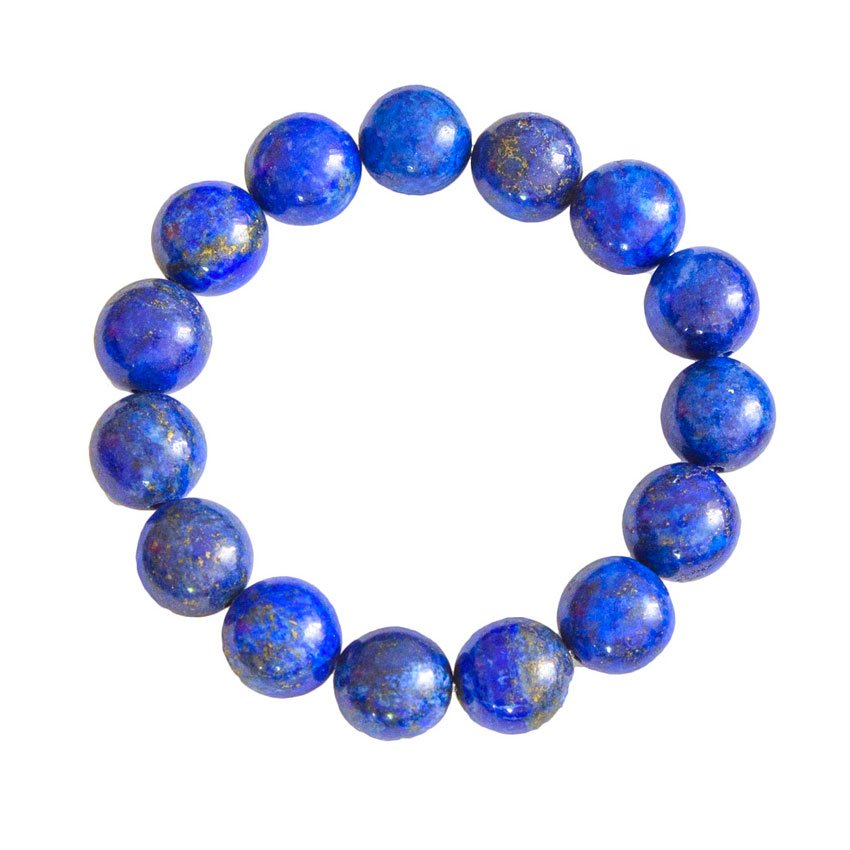 Bracelet Lapis Lazuli Pierres boules 12mm - Voile Vanessa