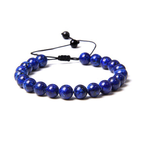 Lapislazuli-Armband, 8 mm Kugelsteine, verstellbare Kordel