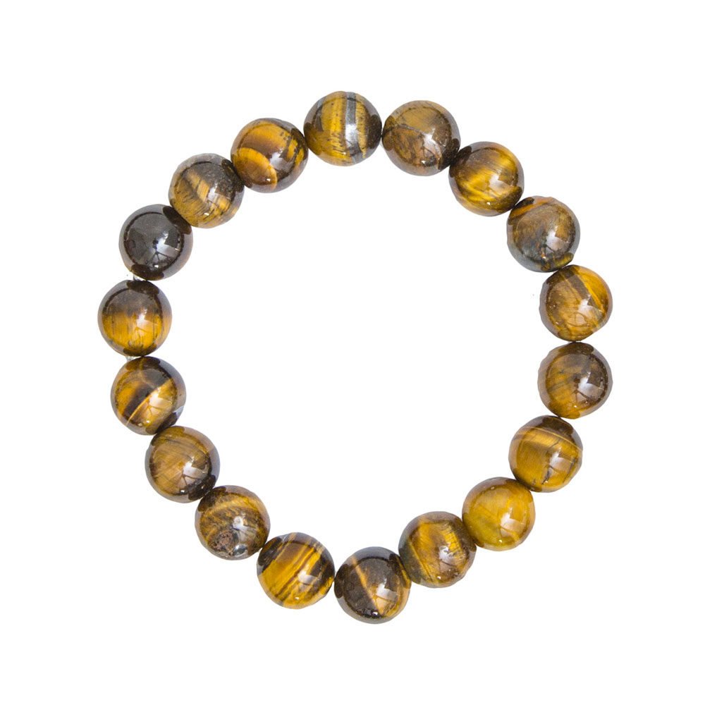 Bracelet Oeil de tigre Pierres boules 10mm - Voile Vanessa