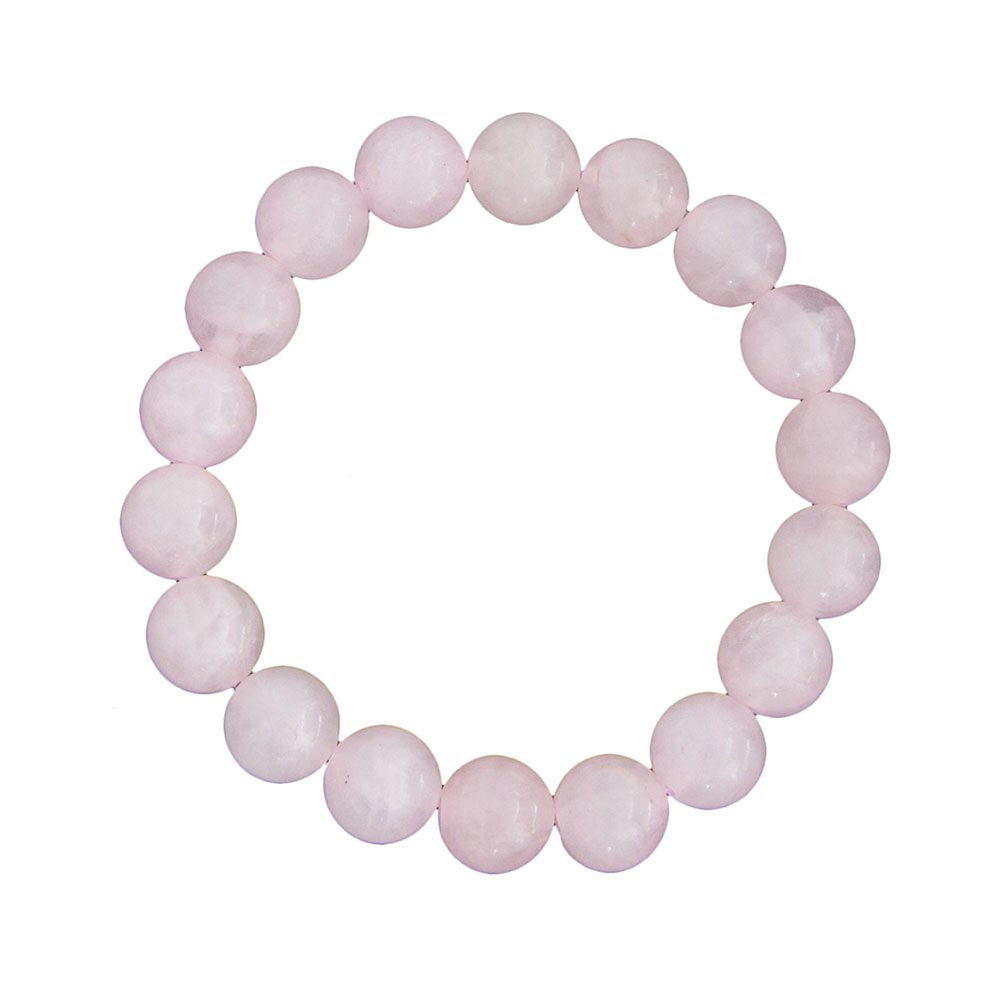 Bracelet Quartz rose Pierres boules 10mm - Voile Vanessa