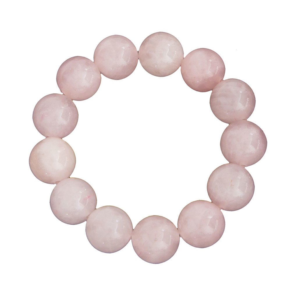 Bracelet Quartz rose Pierres boules 14mm - Voile Vanessa