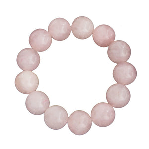 Pink Quartz Bracelet 14mm Beads