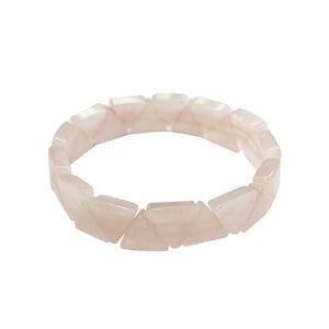 Rose Quartz Bracelet Triangular Stones