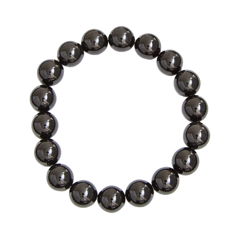 Bracelet Tourmaline noire Pierres boules 10mm - Voile Vanessa