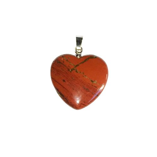 Pendentif Jaspe rouge Petit Coeur - Voile Vanessa