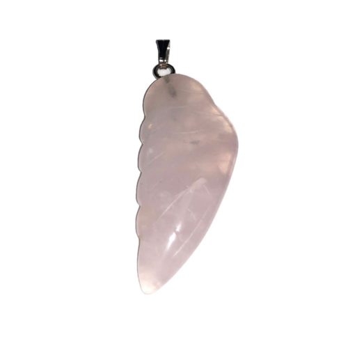 Pendentif Quartz rose   Aile d’ange