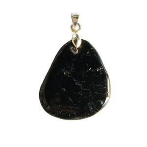 Pendentif Tourmaline noire    Pierre plate