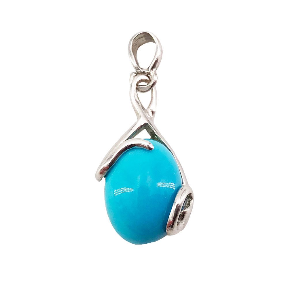 Pendentif Turquoise “Océane” Ovale Argent 925 - Voile Vanessa