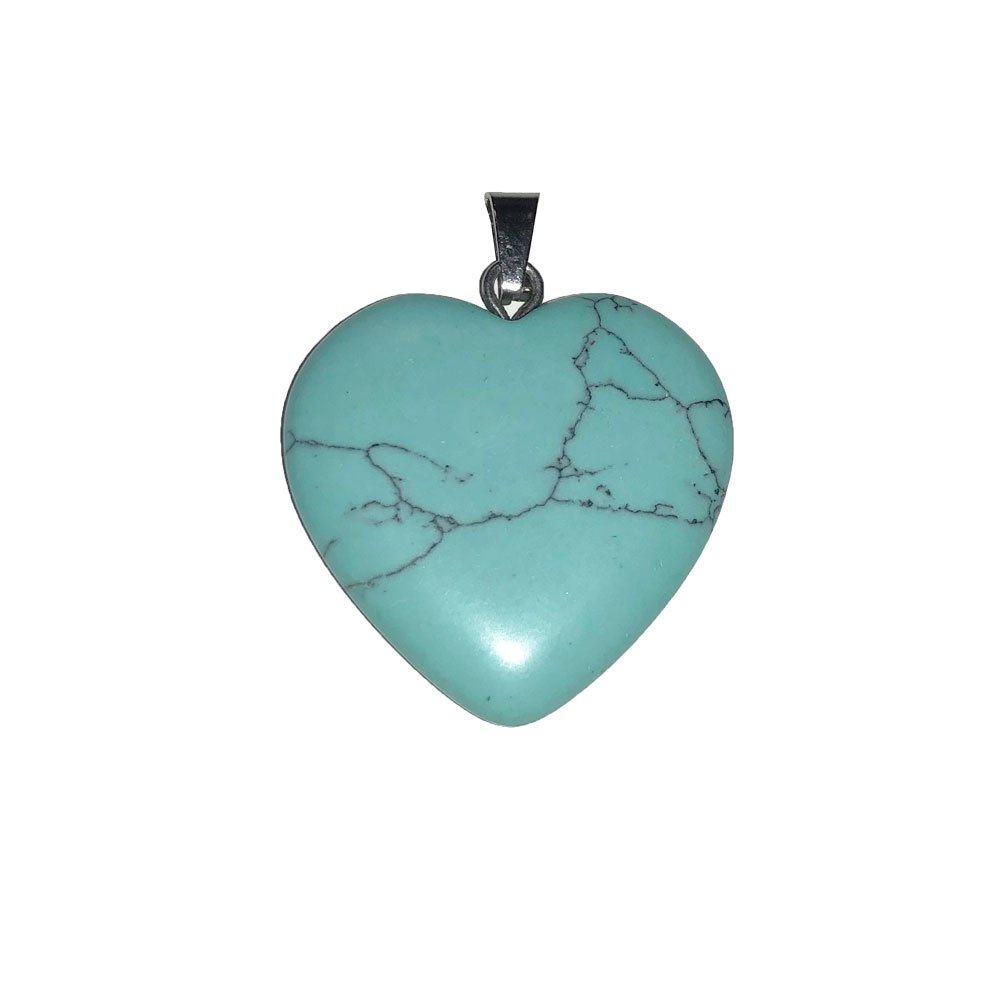 Pendentif Turquoise stabilisée Petit coeur - Voile Vanessa