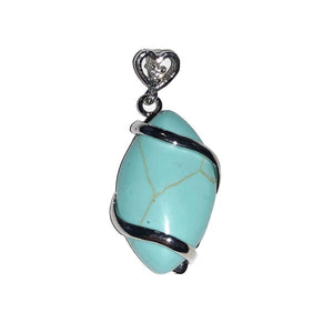 Stabilized Turquoise Horse's Eye Pendant